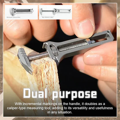 Compact Adjustable Wrench with Bottle Opener & Measurement Tool for Everyday Repairs, Home DIY, Camping & Outdoor Use – Zinc Aluminum
