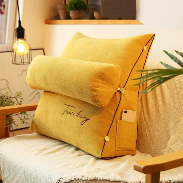 Coussin compensé pour lit avec soutien cervical réglable – 45,7 x 45,7 x 20,3 cm, coussin de dossier en élasthanne, oreiller de lecture ergonomique pour regarder la télévision sur canapé ou au lit