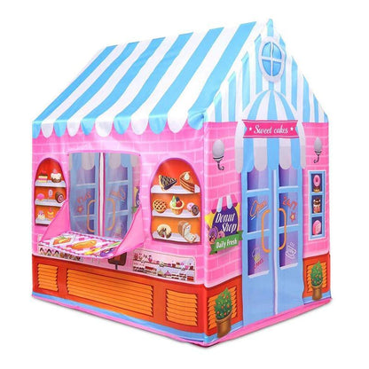 Kids Play Tent Cake Shop Playhouse Pop-Up Fort Indoor Outdoor Pretend Play Space for Toddlers Boys Girls Imaginative Role Play Hideaway