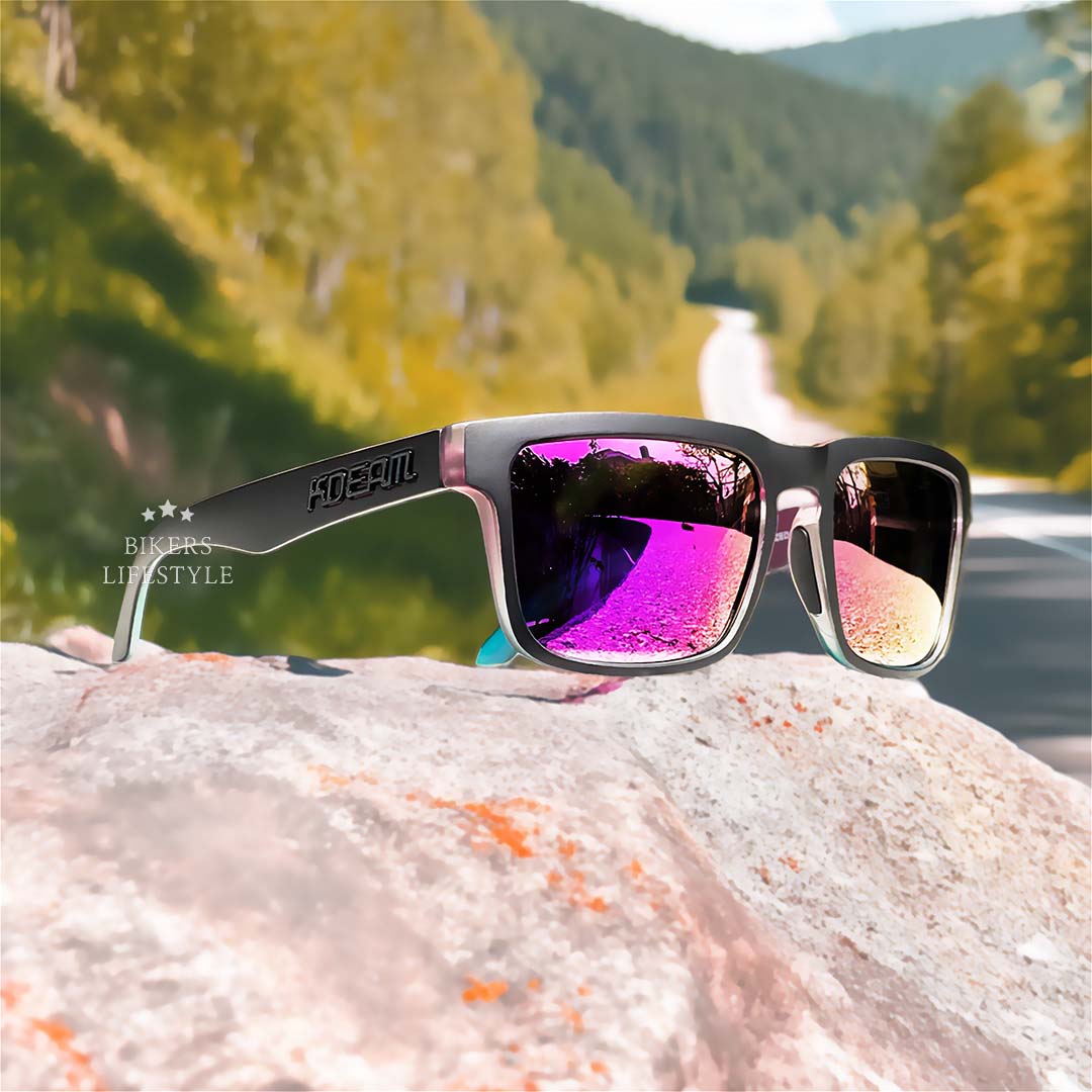 Lunettes de soleil polarisées pour hommes, lunettes de soleil pour femmes avec protection UV400, lunettes anti-lumière bleue pour la moto