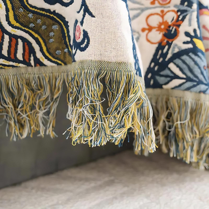 Riven Floral Blanket - 100% Cotton, Reversible Design