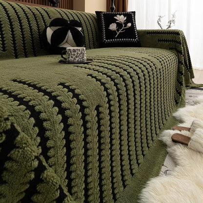 Quilted Microfiber Couch Protector with Non-Slip Backing for Living Room Sofas & Sectionals