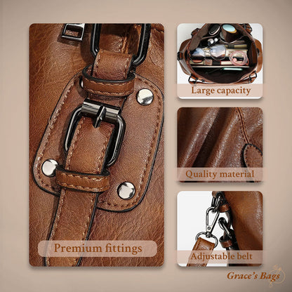 Genuine Leather Crossbody Purse with Adjustable Strap for Women | Compact Flap Shoulder Bag with Magnetic Closure for Everyday Use