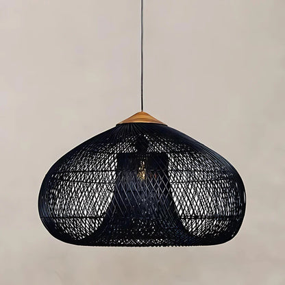 Woven Rattan Ceiling Light Fixture E26 Natural Boho Hanging Lamp for Dining Kitchen Island Bedroom Ambient Lighting Handcrafted Organic Text