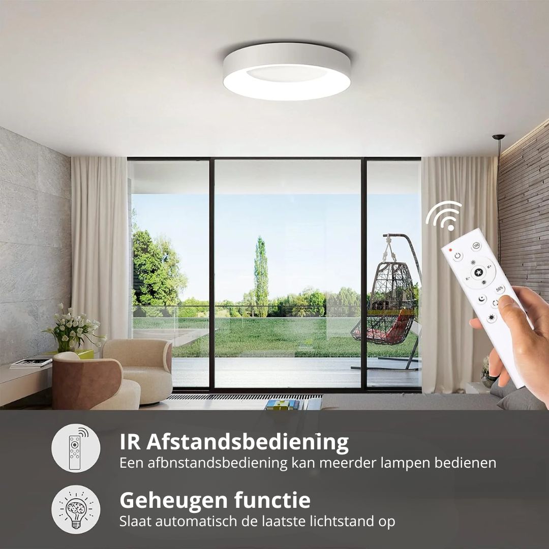 Plafonnier LED rond pour chambre et couloir – Disque ultra-plat en fer et acrylique – Options à intensité variable pour salon et entrée