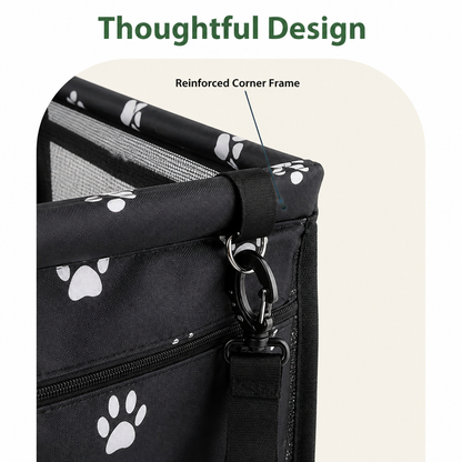 Ortekor Foldable & Breathable Canvas Dog Car Booster Seat (Includes Travel Bag)