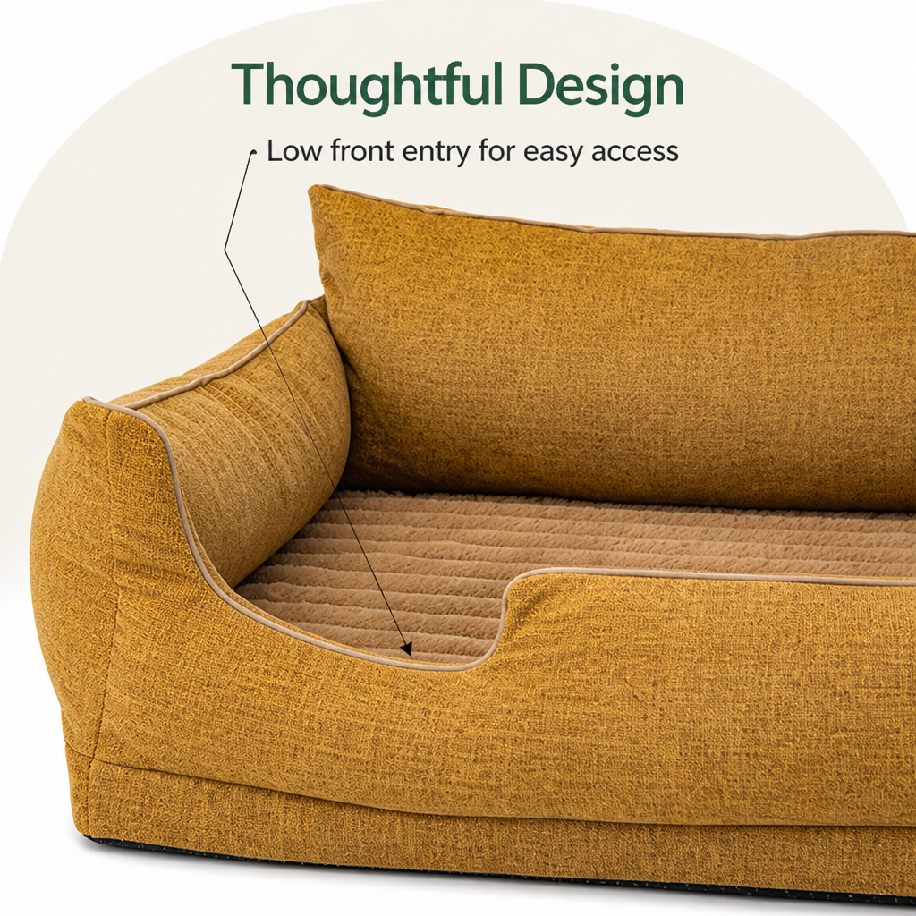 Ortekor Orthopedic Egg-Crate Foam Dog Bed (Water-Resistant Washable Cover)