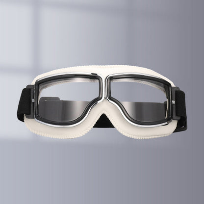 Retro Leather-Padded Motorcycle Goggles for Vintage Riding
