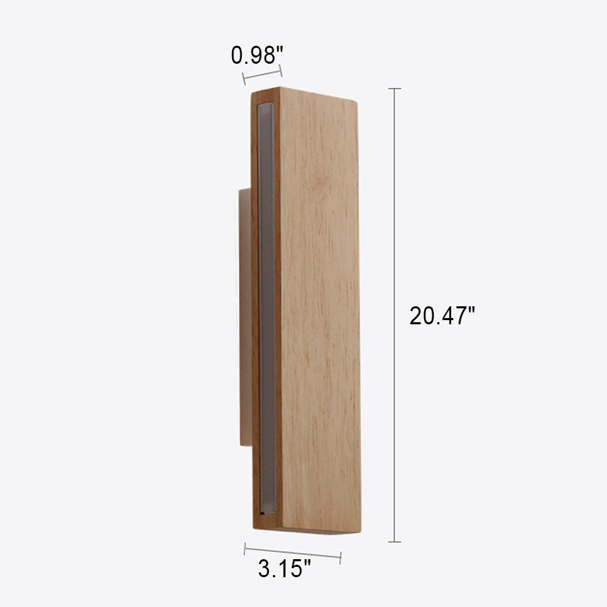 LED Sconce Light 12 Inch Wooden Acrylic Fixture Hallway Bedroom Living Room Hardwired Modern Minimal Décor Ambient Glow 12W 1200 Lumen Inter
