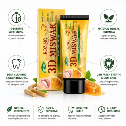 Miswak Herbal 10-Minute Whitening Toothpaste (60 g)