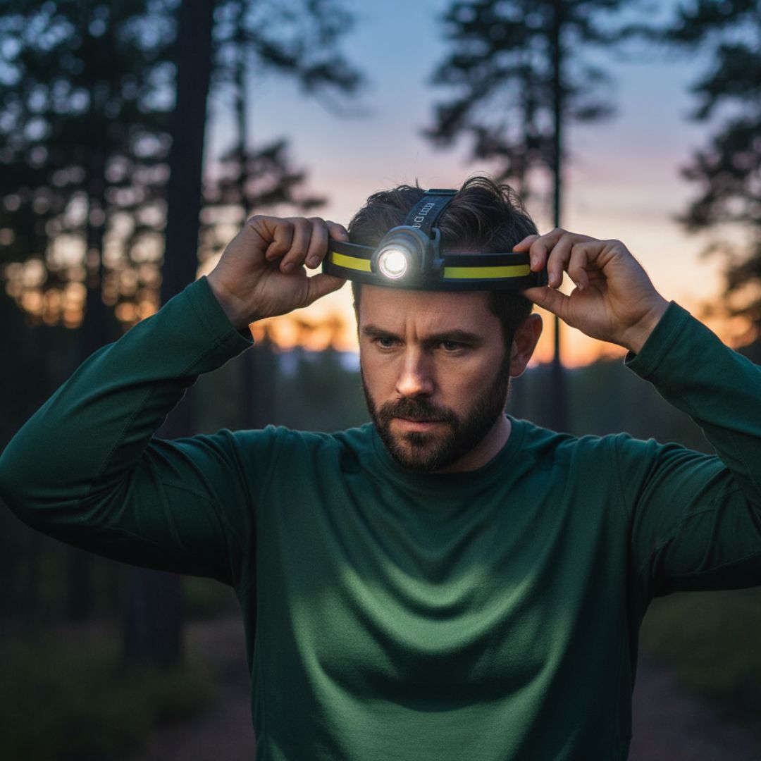 Rechargeable LED Headlamp 1000 Lumens with Red Light Modes Wide Beam Angle Waterproof Hands-Free Flashlight for Running Hiking Camping Hunti