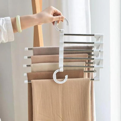 Flectra Pants Rack - Foldable Stainless Steel Organizer, Space-Saving Hangers for Pants