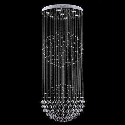 K9 Crystal Sphere Ceiling Chandelier with Cascading Prisms for Living Room Dining Room Foyer Stairwell Modern Contemporary Lighting GU10