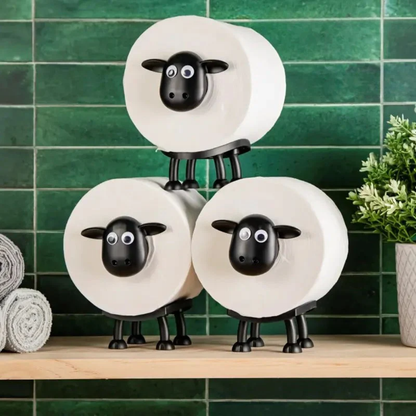 Freestanding Paper Roll Organizer Trio with Farmhouse Animal Design for Bathroom Counter Kitchen Shelf Storage Dispenser Stand