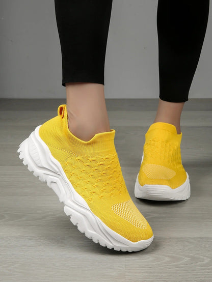 Women's Cushioned Slip-On Sneakers with Anatomical Arch Support – Lightweight Breathable Walking Shoes for All-Day Comfort