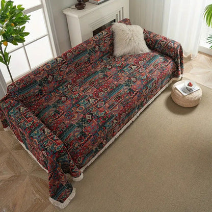 Housse de canapé Cascadia – Chenille géométrique, charme vintage