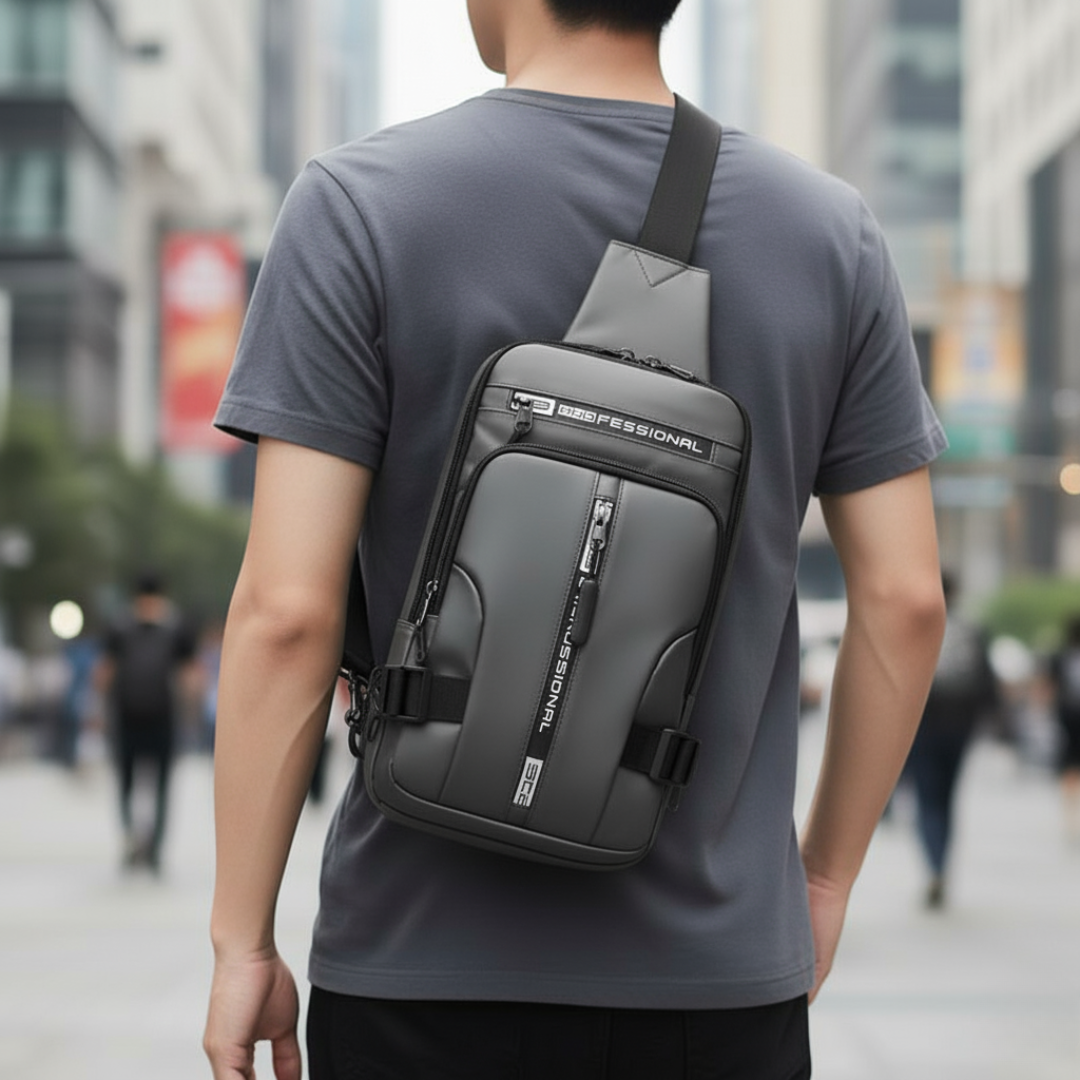 Sac à bandoulière avec fermetures éclair dissimulées antivol et port de chargement USB – Sac à dos en nylon résistant à l'eau pour les voyages, les trajets quotidiens et l'usage au quotidien