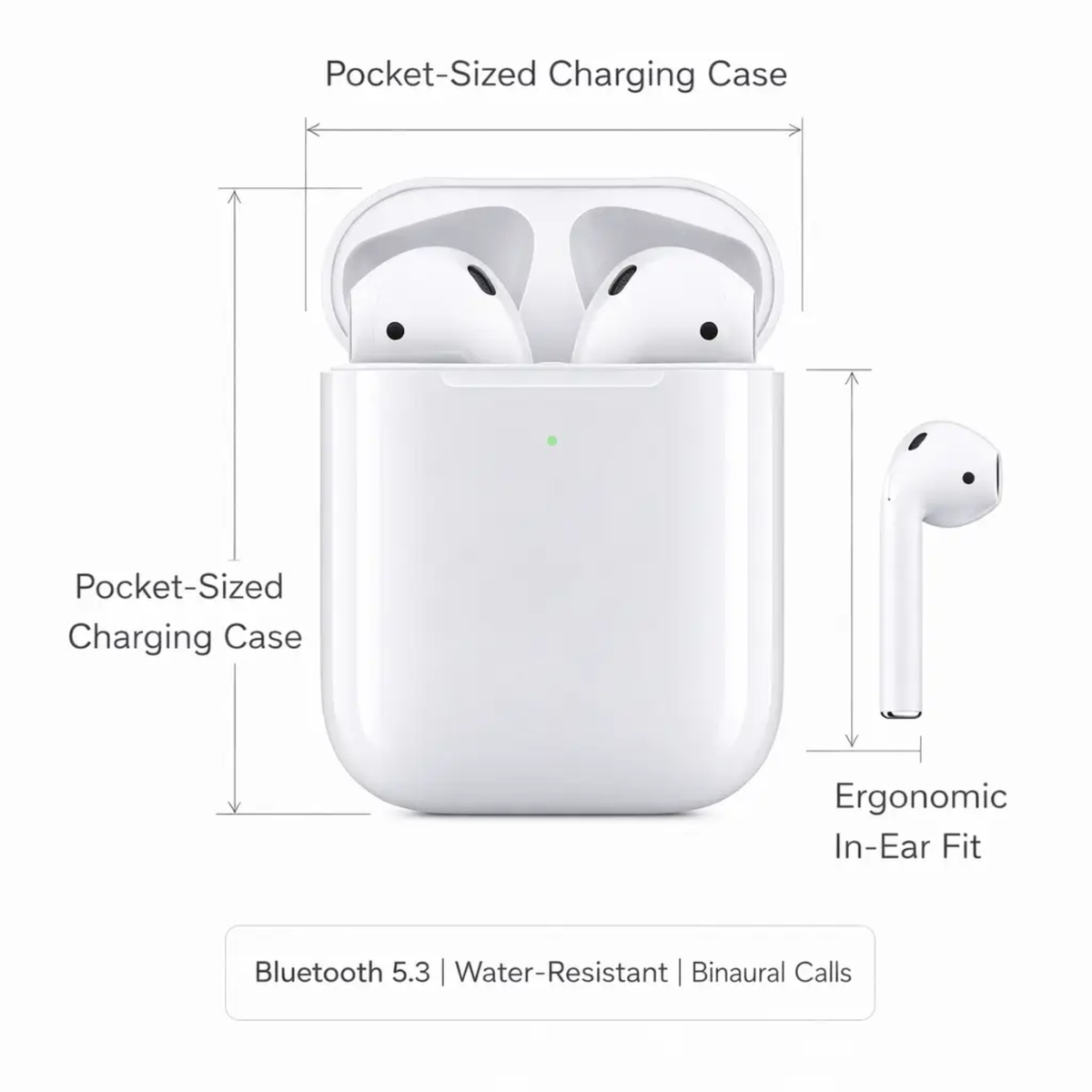 Wireless Earbuds with Charging Case – Bluetooth 5.3 In-Ear Headphones with Mic for Running, Workouts & Daily Use