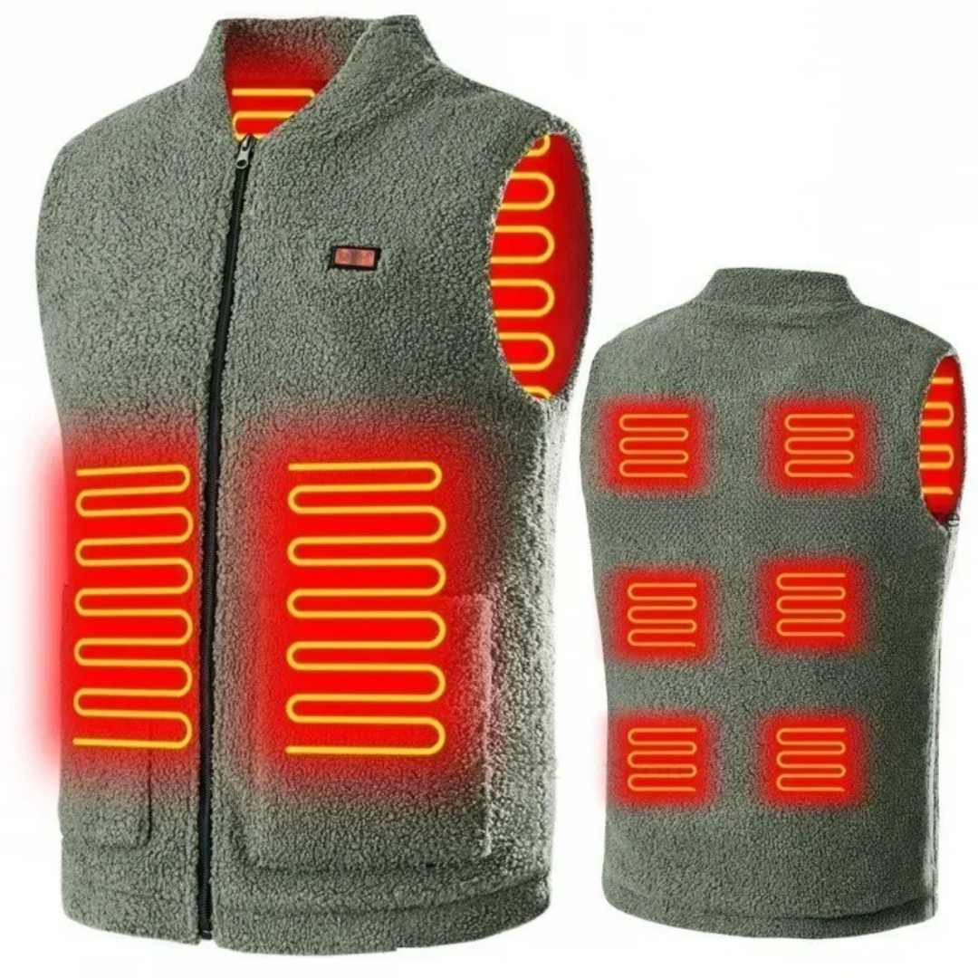 Heated Vest with 3 Temperature Settings & USB-C Power | Men's Electric Warming Gilet for Winter Outdoor Work | Rechargeable Washable Body