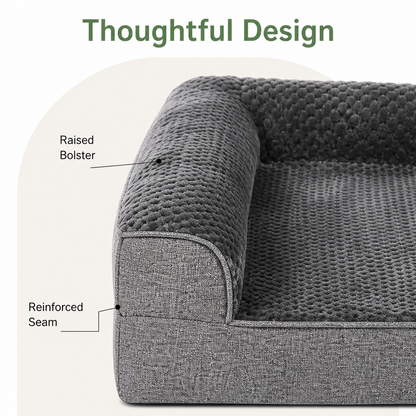 Ortekor Orthopedic High-Density Foam & Sherpa Dog Bed (Removable Cover)