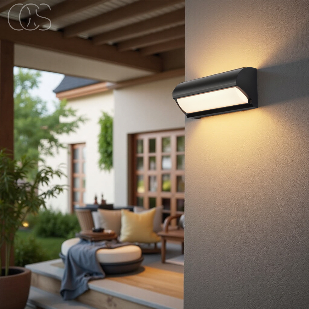 Outdoor LED Wall Light Fixture Black Modern Waterproof Sconce for Patio Garden Entryway 960 Lumens Warm White 3000K IP65 Rated