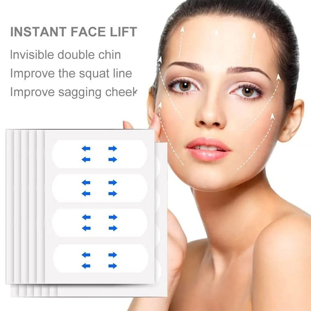 Transparent Facial Contouring Strips for Jawline & Cheek Definition – Discreet Skin Smoothing Adhesive Bands