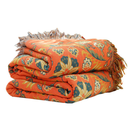 Reversible Cotton Quilt Lightweight Floral Bedspread for All Seasons Queen King Full Size Breathable Coverlet