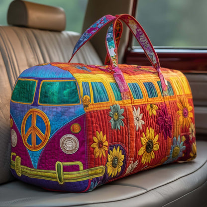Quilted Floral Weekend Travel Duffel Bag with Reinforced Frame for Women | Carry-On Overnight Bag