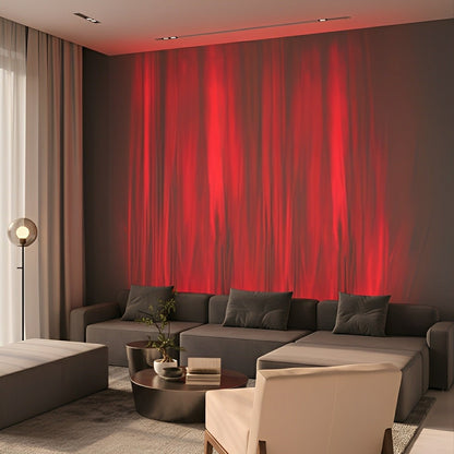 Animated LED Wall Sconce 39 in Aluminum with Flame & Water Effects RGBW Color-Changing Remote Control for Living Room Bedroom Bar Hotel Mode