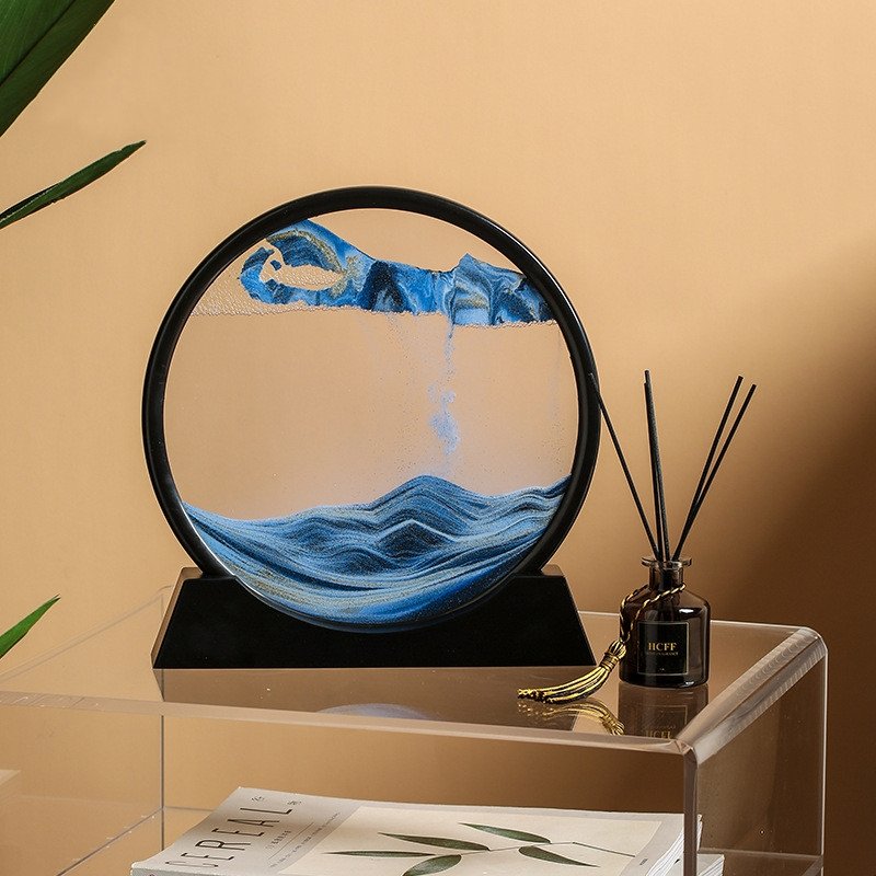 Flowing Sand Art Frame Glass Display Desktop Decor for Home Office Relaxation Mesmerizing Motion Picture