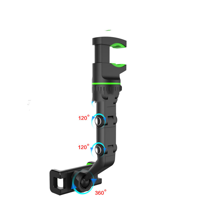 Clip-On Car Mirror Mount for Smartphone GPS Navigation Universal Adjustable Cell Phone Cradle 360° Swivel Dashboard Accessory