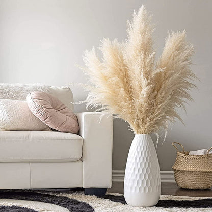 Tiges d'herbe de la pampa naturelle et duveteuse pour vases | Accents floraux séchés de 40 à 76 cm pour décoration d'étagère de salon, centres de table d'événements, style bohème