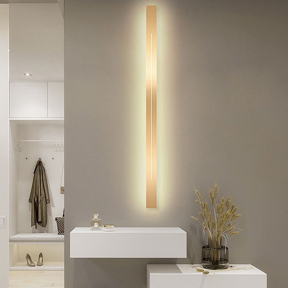 Linear Wall Sconce – LED Modern Metal Accent Light for Living Room Bedroom Hallway Entryway – Dimmable Option Available – Rectangular