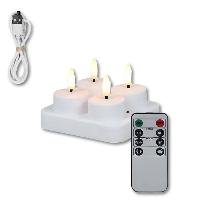 Rechargeable Flameless LED Candles with Remote Control and Timer for Home Ambiance Decor