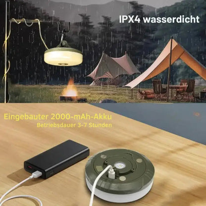 Rechargeable LED Camping Lantern with RGB String Lights and Power Bank Function for Outdoor Adventures