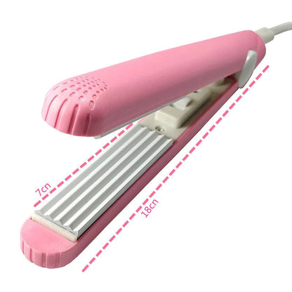 Compact Ceramic Hair Straightener & Curler 2-in-1 | 30-Second Heat-Up | Travel-Size Styling Iron with Tourmaline Plates for Smooth Curls