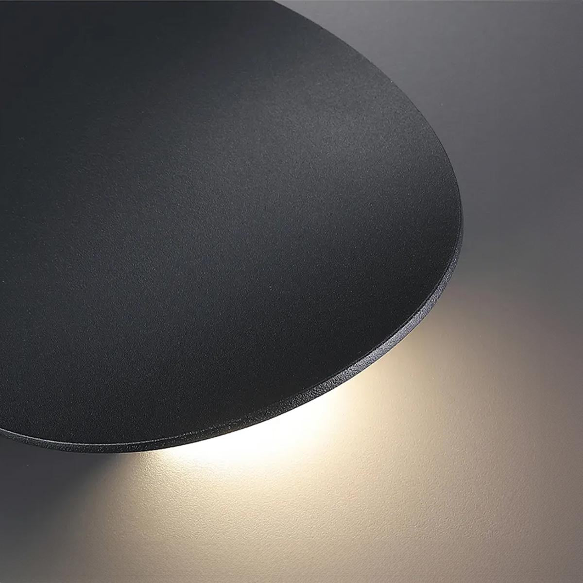 Round Metal Sconce 4-Pack Warm LED Indirect Glow Black Finish for Hallway Bedroom Living Room Contemporary Home Accent Lighting Minimalist M