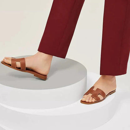 Sandales à brides découpées pour femmes - Chaussures plates