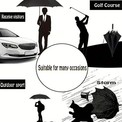 Oversized Automatic Umbrella Double Canopy Wind Resistant 2-3 Person Golf Rain Sun Protection Events Travel Outdoor Activities
