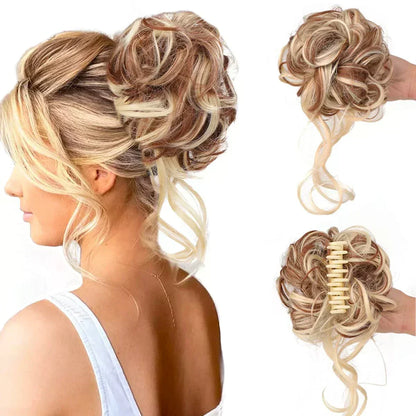 Curly Hair Bun Extension for Natural Volume - Clip-In Style