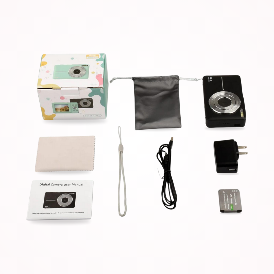 Retro Point-and-Shoot Camera with 1080p Recording & Large Display Screen for Snapshots, Events, Vacations