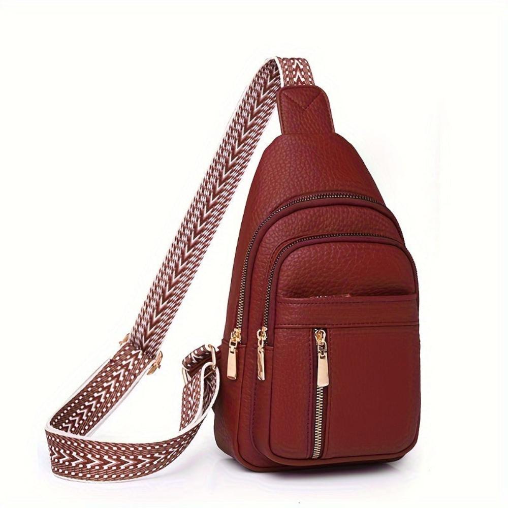 Leather Crossbody Sling Bag with Multiple Compartments for Men & Women – Adjustable Chest Pack for Everyday Carry & Active Lifestyle