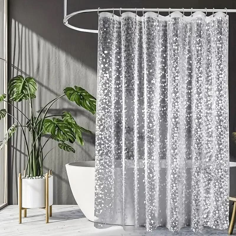 CLEARFLOW – Rideau de douche imperméable transparent motif galets