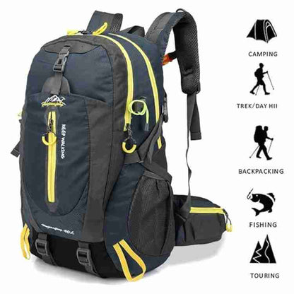 10.5-Gallon Lightweight Trekking Daypack with Padded Shoulder Straps – Waterproof Outdoor Hiking Rucksack for Weekend Adventures &
