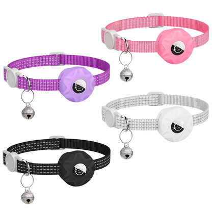Traceur GPS pour animaux avec collier réfléchissant pour chiens et chats – Localisateur réseau Android, design léger et étanche, autonomie de 8 à 10 mois