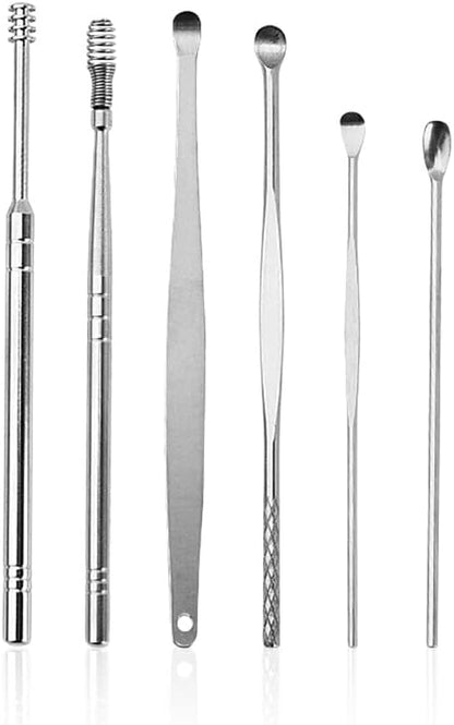 Stainless Steel Ear Cleaning Tool Set with Portable Case for Safe Wax Removal | Reusable Earwax Remover Kit for Adults and Kids | Profession