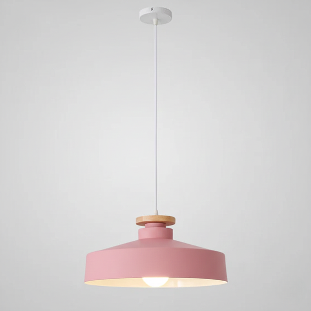 Scandinavian Wood Pendant Light Fixture for Dining Room, Kitchen & Living Room – Minimalist Ceiling Lamp with E27 Socket in Multiple