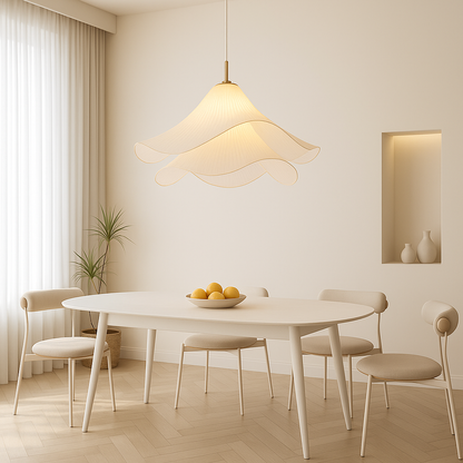Suspension en tissu superposé, plafonnier floral de 24 pouces pour salle à manger, salon, cuisine, luminaire moderne et minimaliste à hauteur réglable