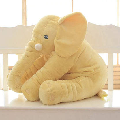 Plush Elephant Nursery Pillow Gray Blue Pink Purple Yellow Toddler Cushion Baby Room Decor Soft Cotton Support Nap Time Play