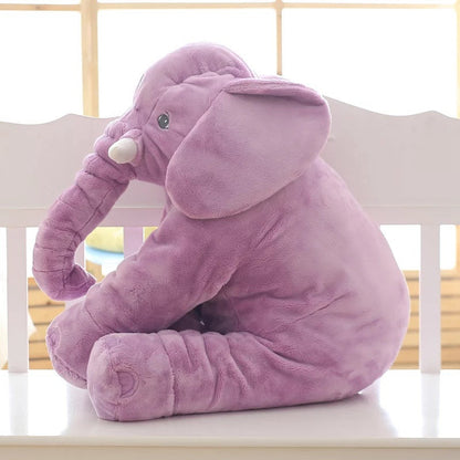 Plush Elephant Nursery Pillow Gray Blue Pink Purple Yellow Toddler Cushion Baby Room Decor Soft Cotton Support Nap Time Play